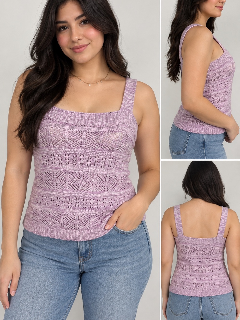 Kohl's Lavender Knit Square-Neck Tank